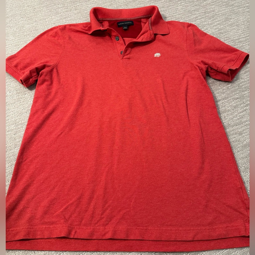 Banana Republic Red Polo Shirt Elephant
